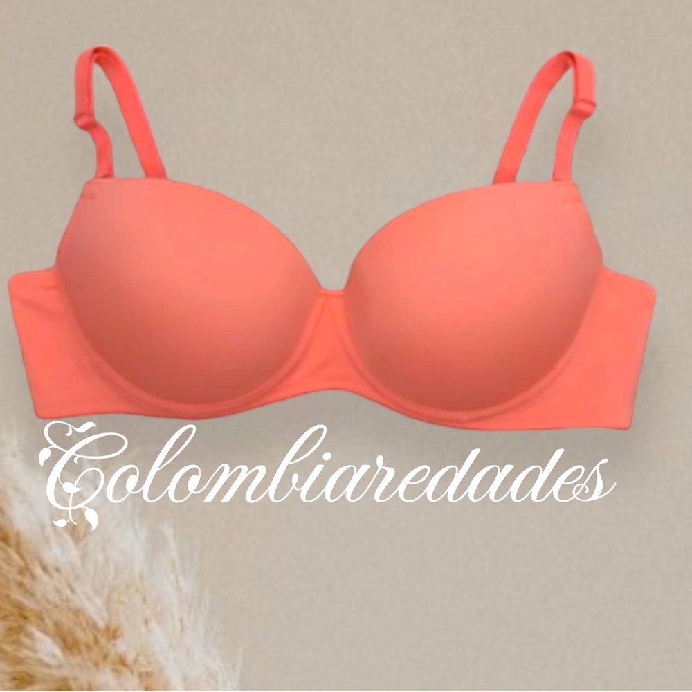 Neon Orange Medium Push-Up Contoured Cup Bra